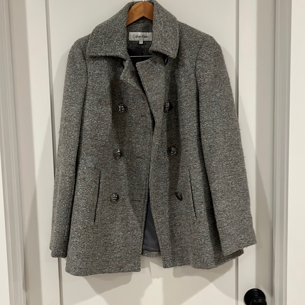 Great quality gray, Calvin Klein pea coat size 4